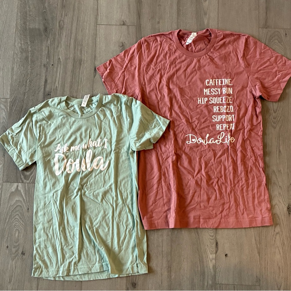 Doula Graphic Tees - Mauve Rose & Mint Shirt